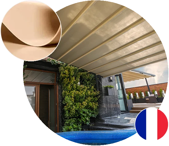 غشاء pvc در سقف متحرک پارچه ای