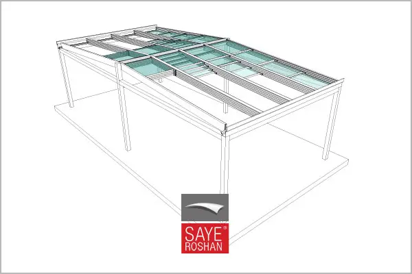 سقف متحرک شیشه ای سایانه دابل