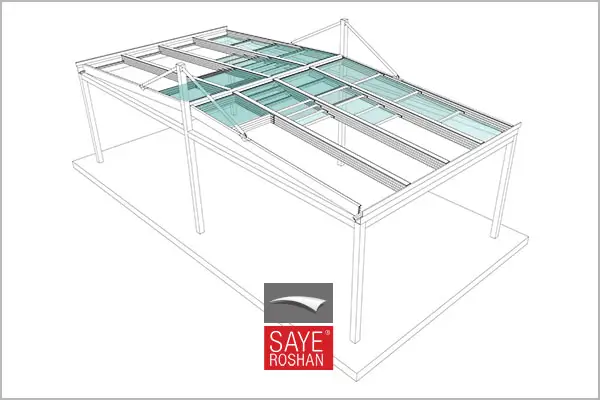 سقف متحرک شیشه ای مهسایه دابل