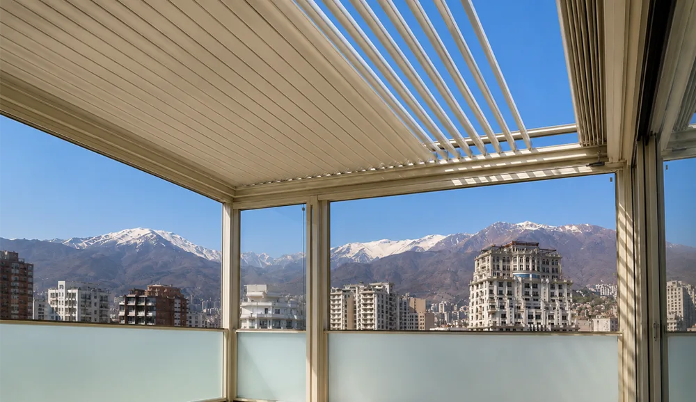عکس از سقف متحرک آلومینیومی